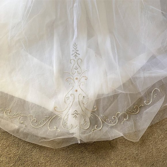 NWT Sz 10 Moonlight White Satin/Tulle Wedding Gown - Picture 11 of 14